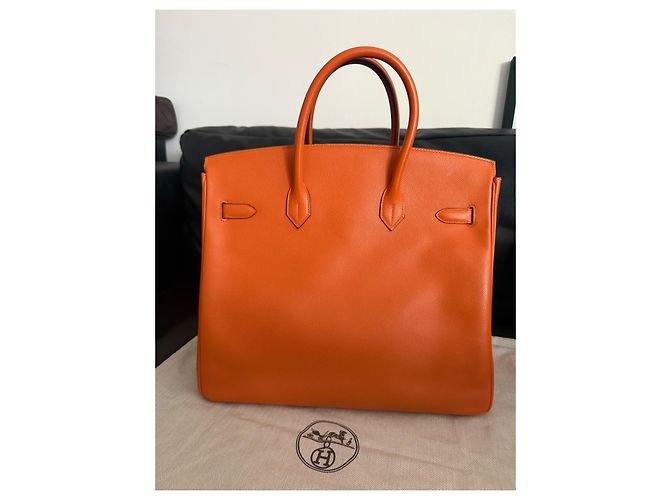 Borsa a mano Hermès HAC 32 Epsom Pelle Arancione - vista 7