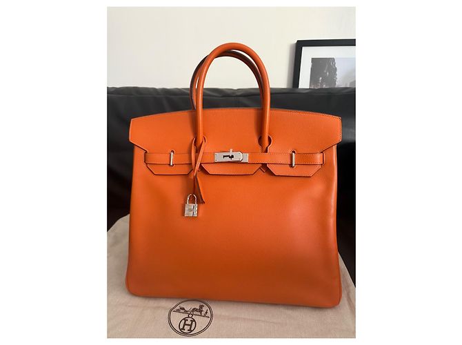 Borsa a mano Hermès HAC 32 Epsom Pelle Arancione - vista 9