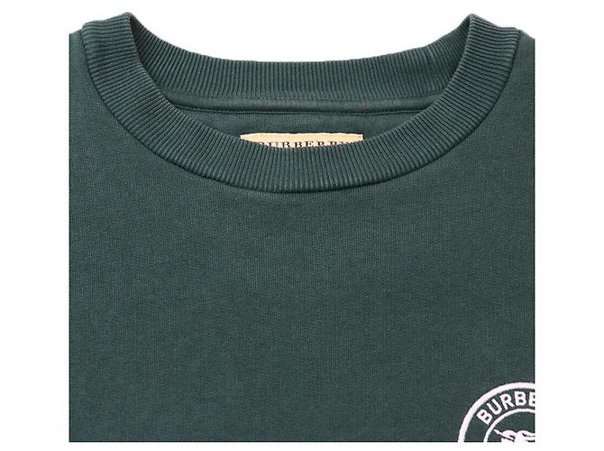 Burberry bestickter Baumwollmischung Sweatshirt Grün - Ansicht 2