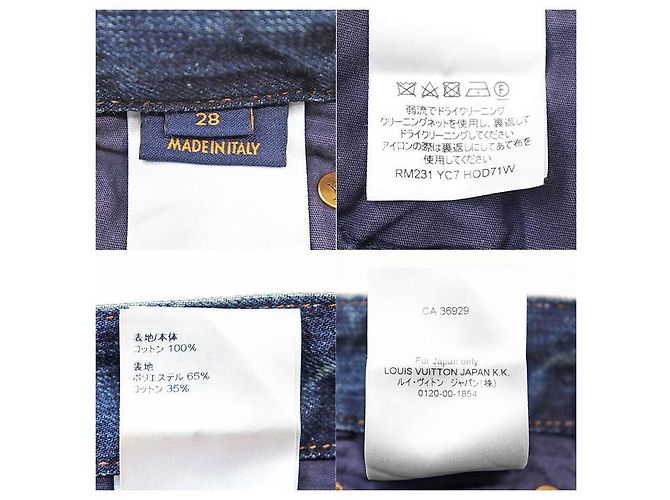 Pantalones de denim de algodón Monogram Louis Vuitton Azul - vista 10