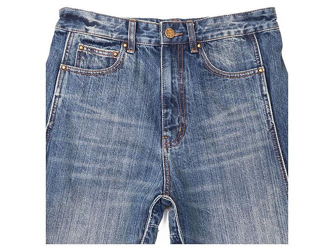 Pantalones de denim de algodón Monogram Louis Vuitton Azul - vista 2