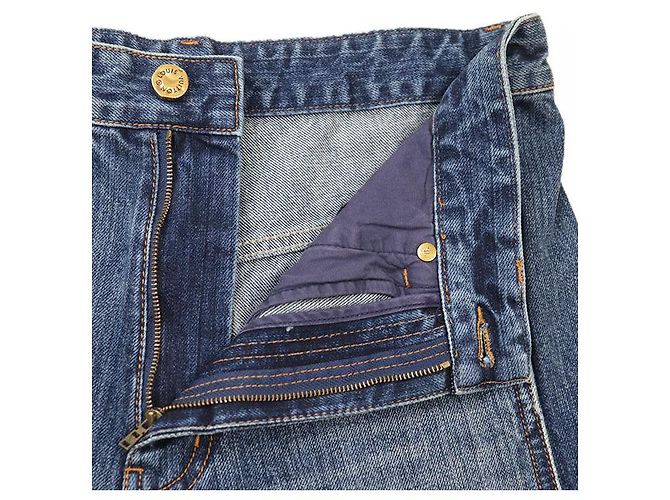 Pantalones de denim de algodón Monogram Louis Vuitton Azul - vista 4