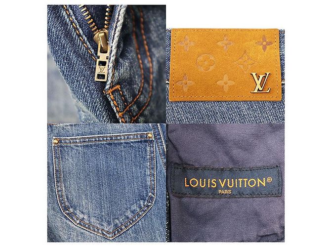 Pantalones de denim de algodón Monogram Louis Vuitton Azul - vista 9