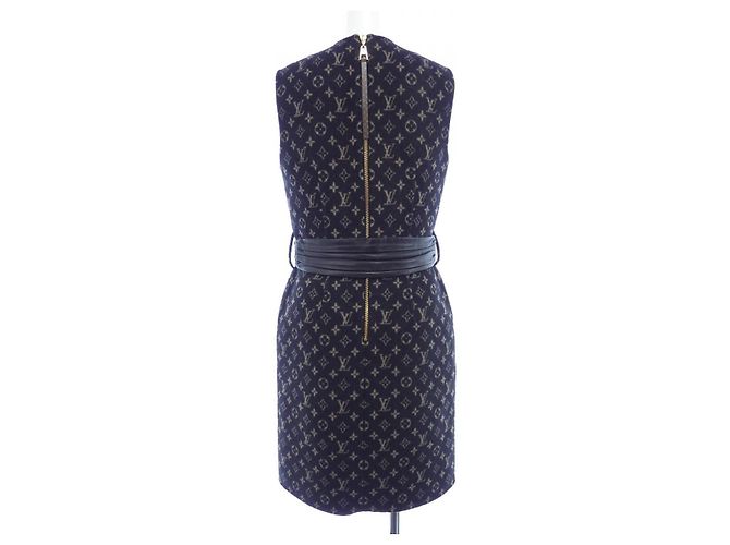 Vestido de mezcla de seda Louis Vuitton Negro Beige - vista 2