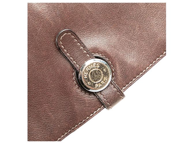 Cartera Larga Dogon MM Swift de Hermès Castaño - vista 8