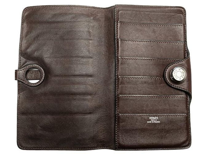 Cartera Larga Dogon MM Swift de Hermès Castaño - vista 9