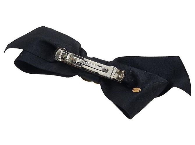 Fermaglio in satin Coco Mark di Chanel Nero - vista 2