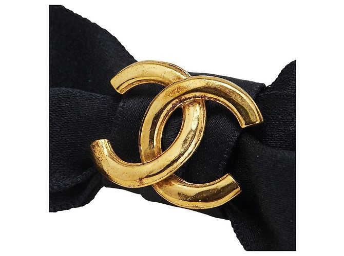 Fermaglio in satin Coco Mark di Chanel Nero - vista 3