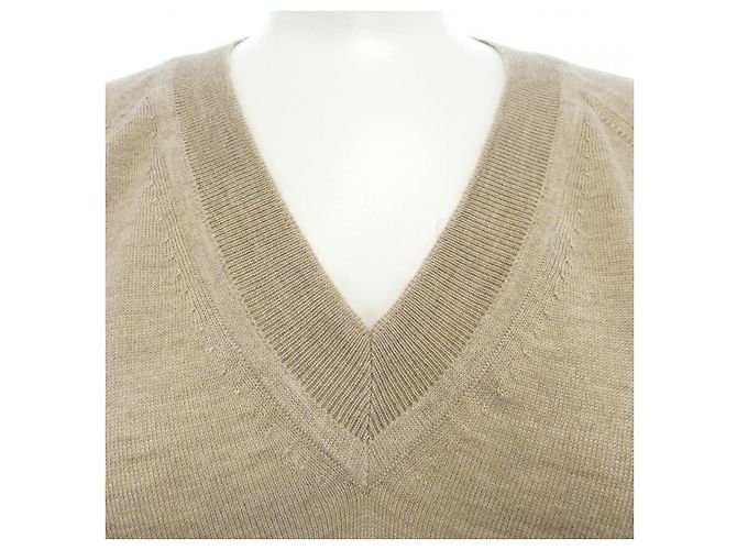 Jersey de seda y cachemira Hermès 34 Beige - vista 6