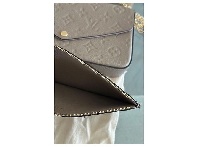 Pochette Félicie Louis Vuitton Pochette Felicie Monogram Empreinte Borsa in Pelle Beige - vista 8