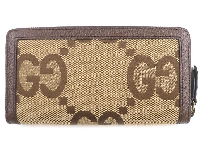 Gucci Bamboo Jumbo GG Canvas Geldbörse Braun Beige - Ansicht 3