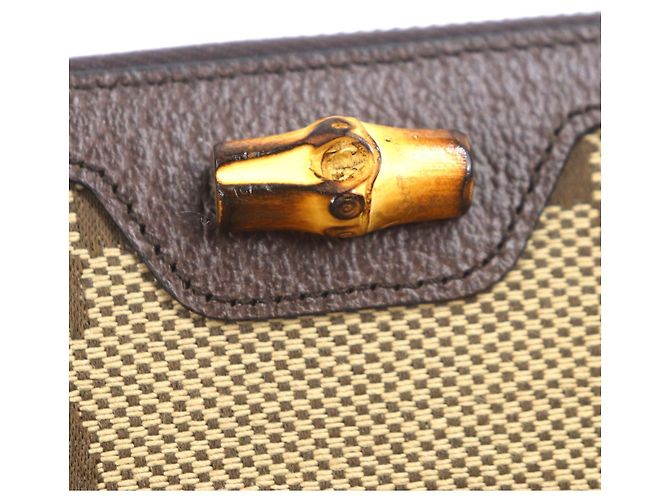 Gucci Bamboo Jumbo GG Canvas Geldbörse Braun Beige - Ansicht 7