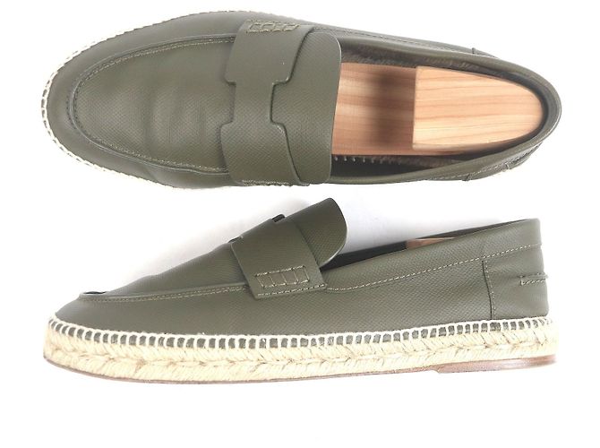Espadrillas in pelle Trip H di Hermès Verde Cachi - vista 4
