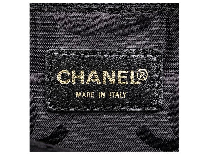 Timeless Borsa a spalla in agnello con cuciture selvagge Chanel Coco Mark Nero - vista 9