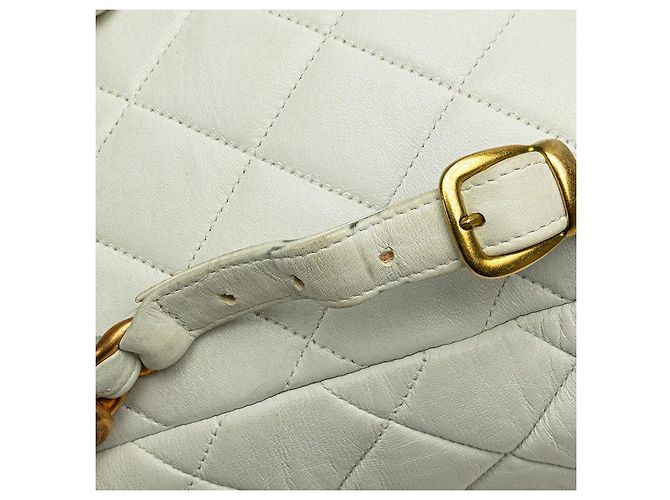 Timeless Chanel Coco Mark Rucksack aus matelassiertem Lammleder Weiß - Ansicht 7