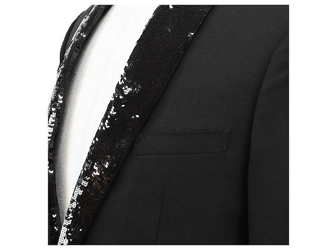 Céline Celine Woll-Tuxedo-Jacke Schwarz - Ansicht 13