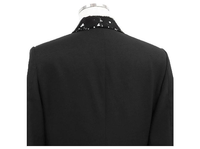 Céline Celine Woll-Tuxedo-Jacke Schwarz - Ansicht 14