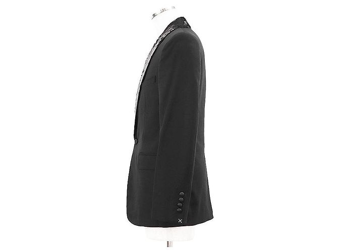 Céline Celine Woll-Tuxedo-Jacke Schwarz - Ansicht 15