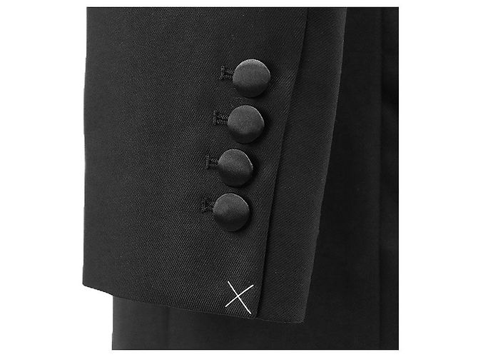 Céline Celine Woll-Tuxedo-Jacke Schwarz - Ansicht 5