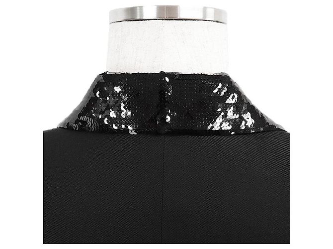 Céline Celine Woll-Tuxedo-Jacke Schwarz - Ansicht 7
