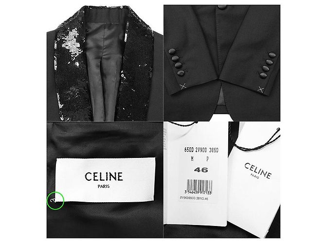 Céline Celine Woll-Tuxedo-Jacke Schwarz - Ansicht 9