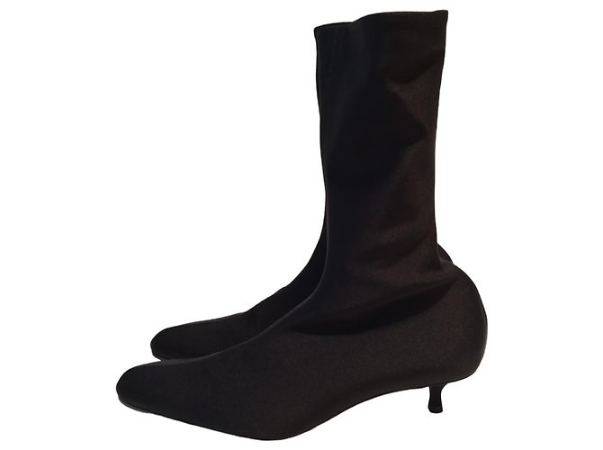 Stivaletti Balenciaga Knife in Tela Nera e Spandex Nero - vista 5