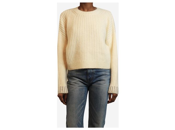3.1 Phillip Lim Suéter de malha creme com diamantes - tamanho S Cru - vista 3
