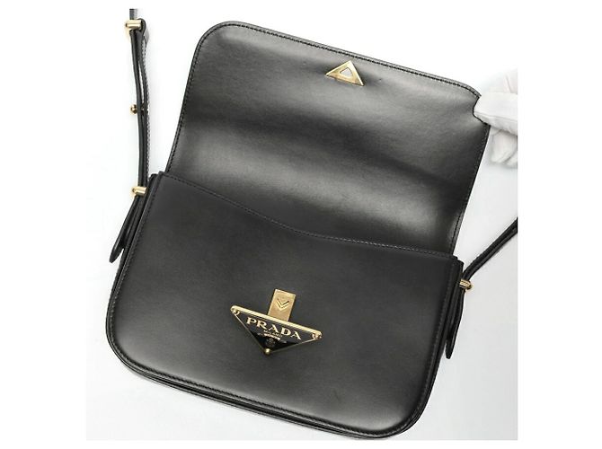 Bolsa de Ombro Triângulo Prada Preto - vista 7