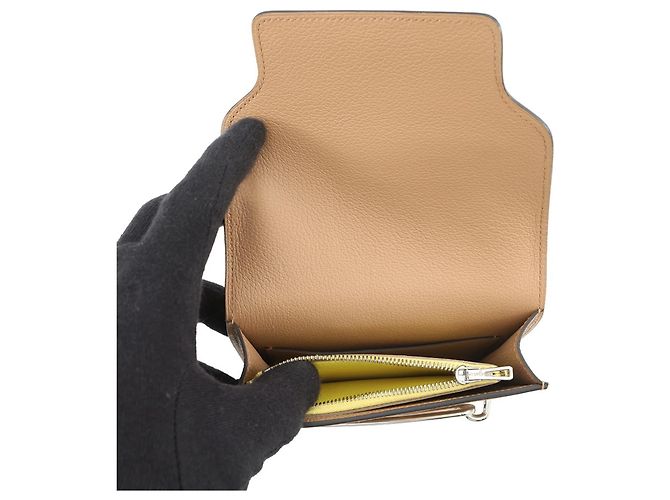 Monedero Hermès Roulis Verso Chai Lime Dorado - vista 5