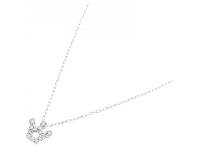 Autre Marque Diamant-Halskette aus Au750 Weißgold mit Krone Silber - Ansicht 2