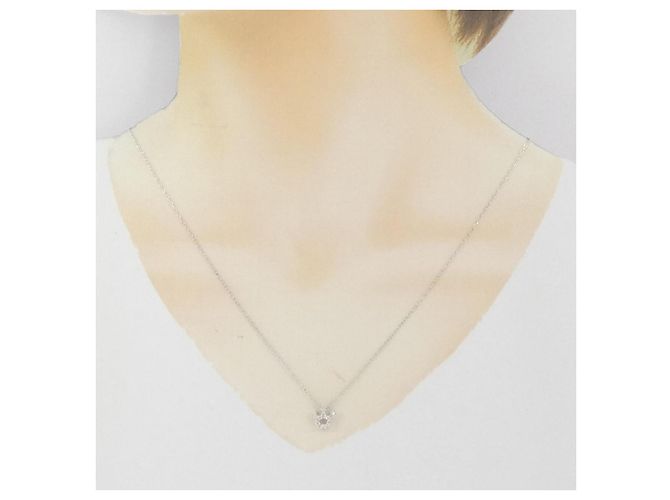 Autre Marque Diamant-Halskette aus Au750 Weißgold mit Krone Silber - Ansicht 6