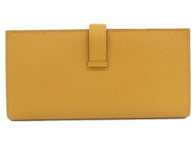 Béarn Hermès Cartera larga Bearn Souffle Epsom Hermes Castaño - vista 2