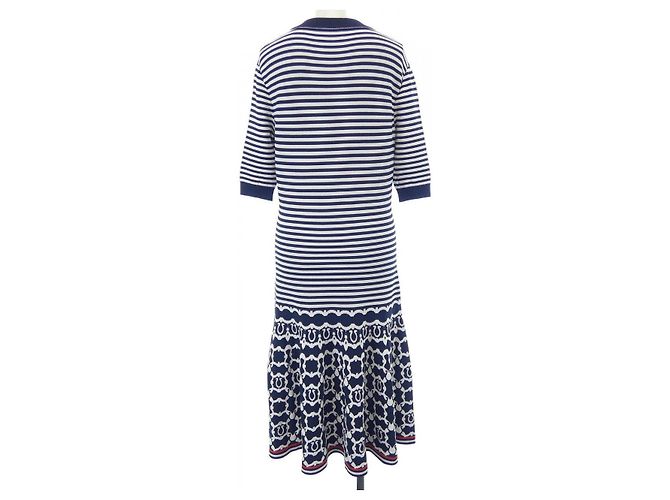 Salvatore Ferragamo Kleid Weiß Blau Marineblau - Ansicht 2