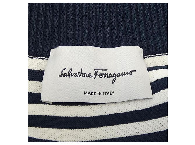 Salvatore Ferragamo Kleid Weiß Blau Marineblau - Ansicht 4