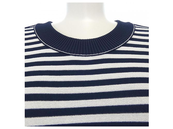 Salvatore Ferragamo Kleid Weiß Blau Marineblau - Ansicht 5