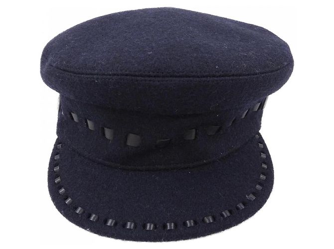Casquette en laine Hermès H202020N 57 Bleu Bleu Marine - vue 2