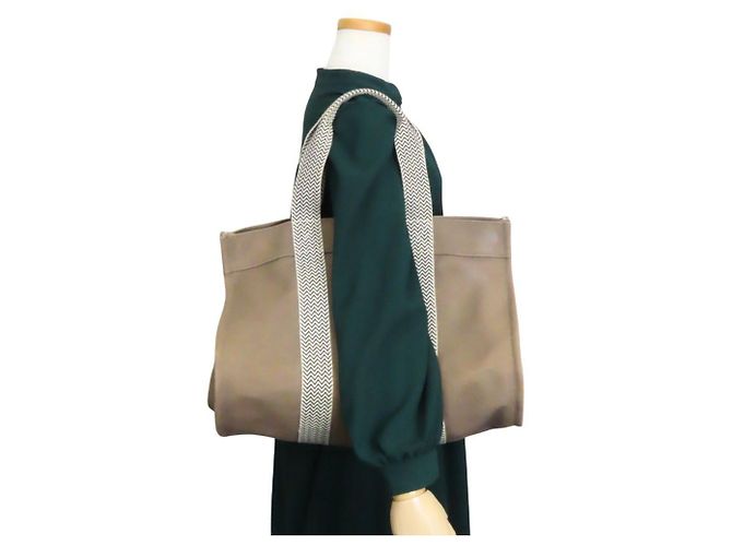 Hermès Borsa Tote MM Cannes Hermes Beige Crudo - vista 25