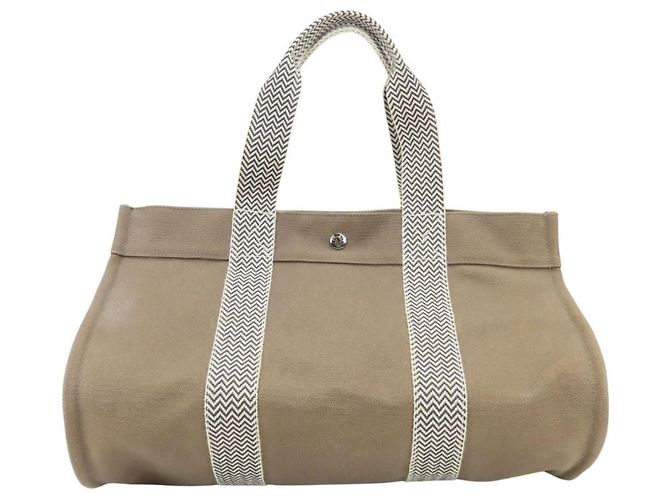 Hermès Borsa Tote MM Cannes Hermes Beige Crudo - vista 4