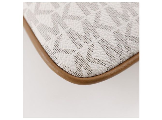Borsa a Spalla Connie in PVC Michael Kors Marrone Bianco - vista 4