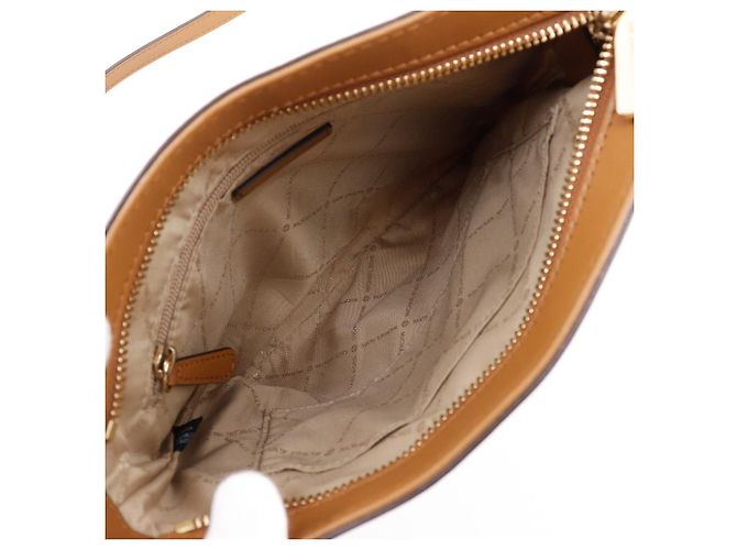 Borsa a Spalla Connie in PVC Michael Kors Marrone Bianco - vista 5