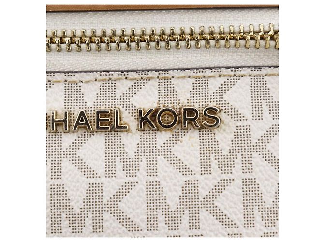 Borsa a Spalla Connie in PVC Michael Kors Marrone Bianco - vista 9