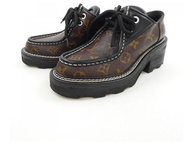 Scarpe Derby in pelle della linea Bobourin di Louis Vuitton Marrone Nero - vista 3