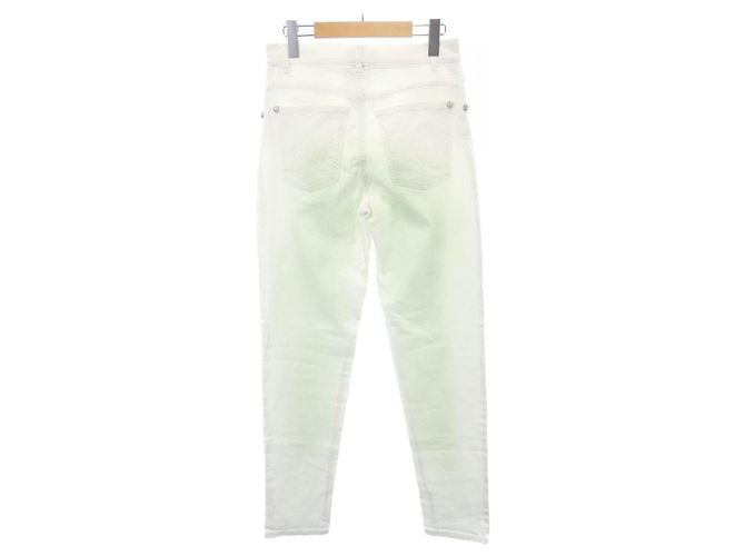 Timeless Jeans Chanel Bianchi e Verdi in Denim Bianco Verde - vista 2