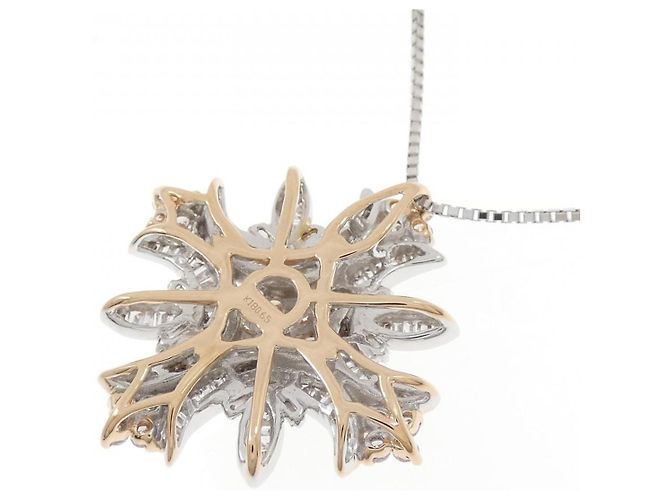 Autre Marque Collana in oro bianco e oro rosa Au750 con diamanti D'oro - vista 4