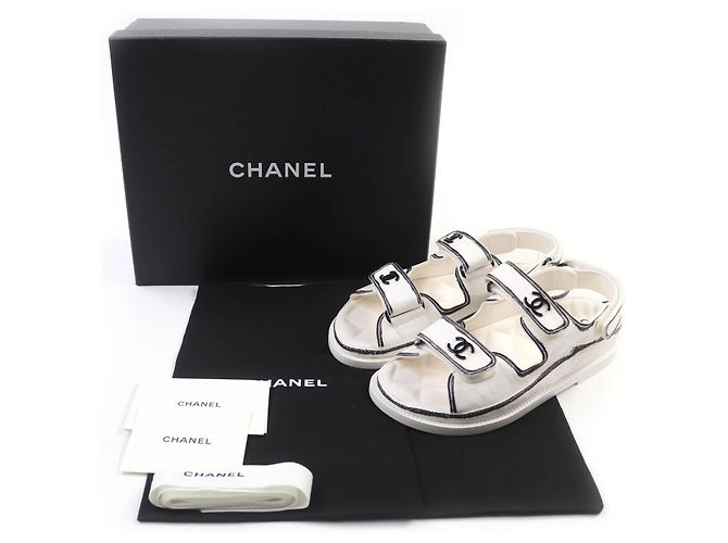 Sandali in pelle Chanel Bianco - vista 2