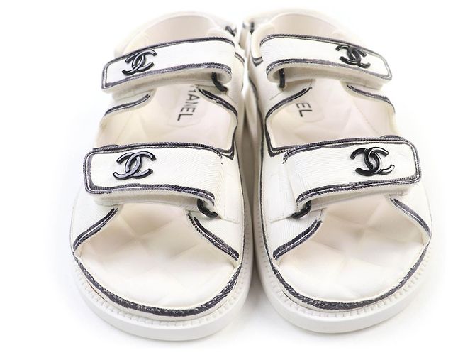 Sandali in pelle Chanel Bianco - vista 4