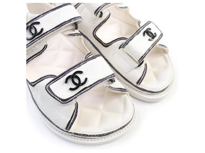 Sandali in pelle Chanel Bianco - vista 8