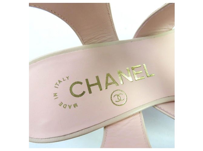 Sandálias de couro Chanel G35297 Rosa - vista 11