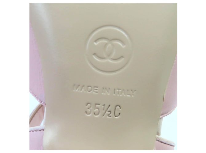 Sandálias de couro Chanel G35297 Rosa - vista 13