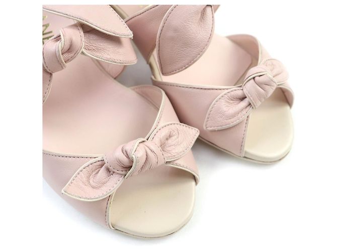Sandálias de couro Chanel G35297 Rosa - vista 8